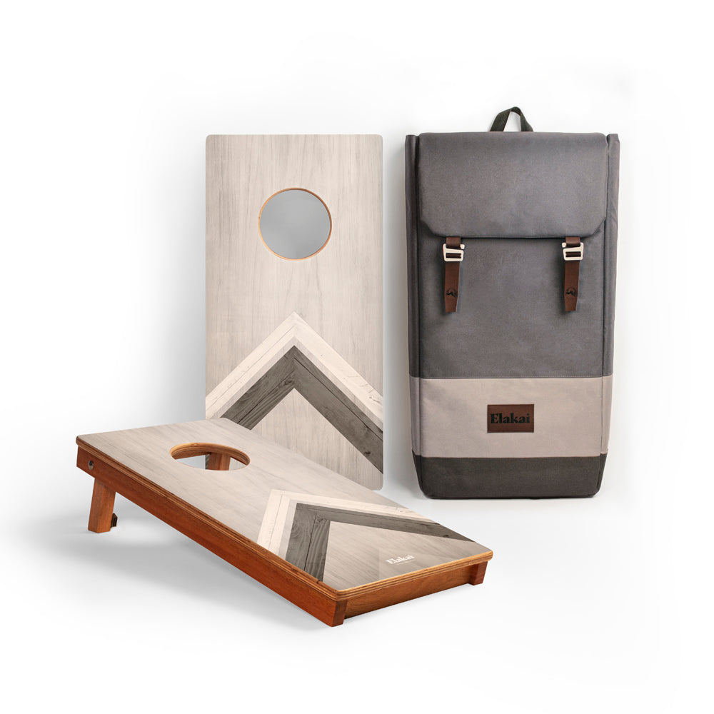 Silver Chevron Mahogany Pathfinder Cornhole Boards