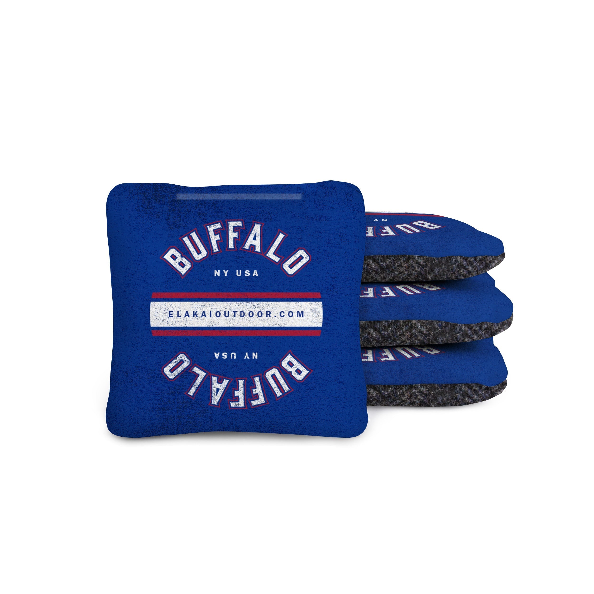 Blue cornhole bags with 'Buffalo NY USA' text on a white background
#color_buffalo