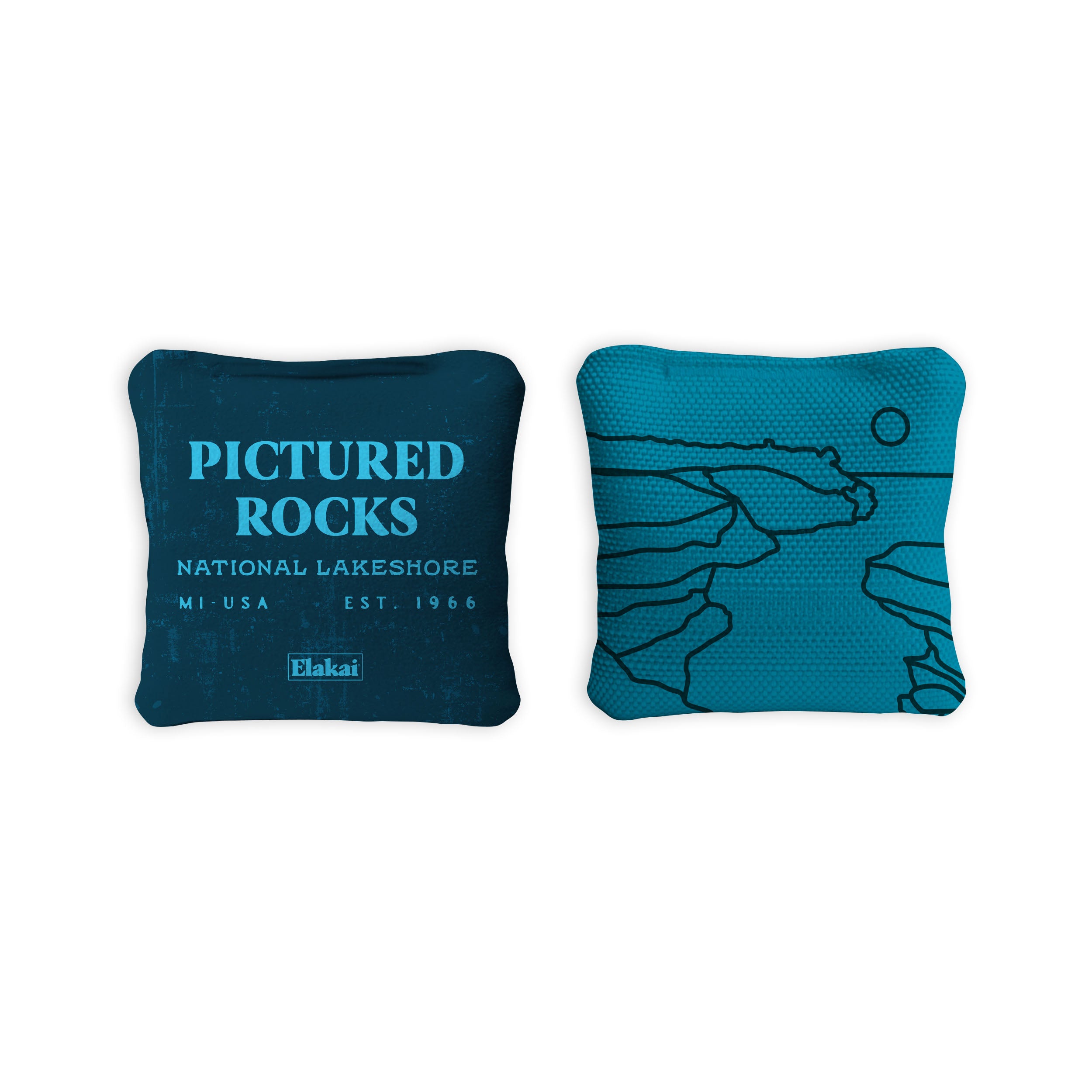 1ft x 2ft Pictured Rocks National Park Mahogany Pathfinder Cornhole Board Set