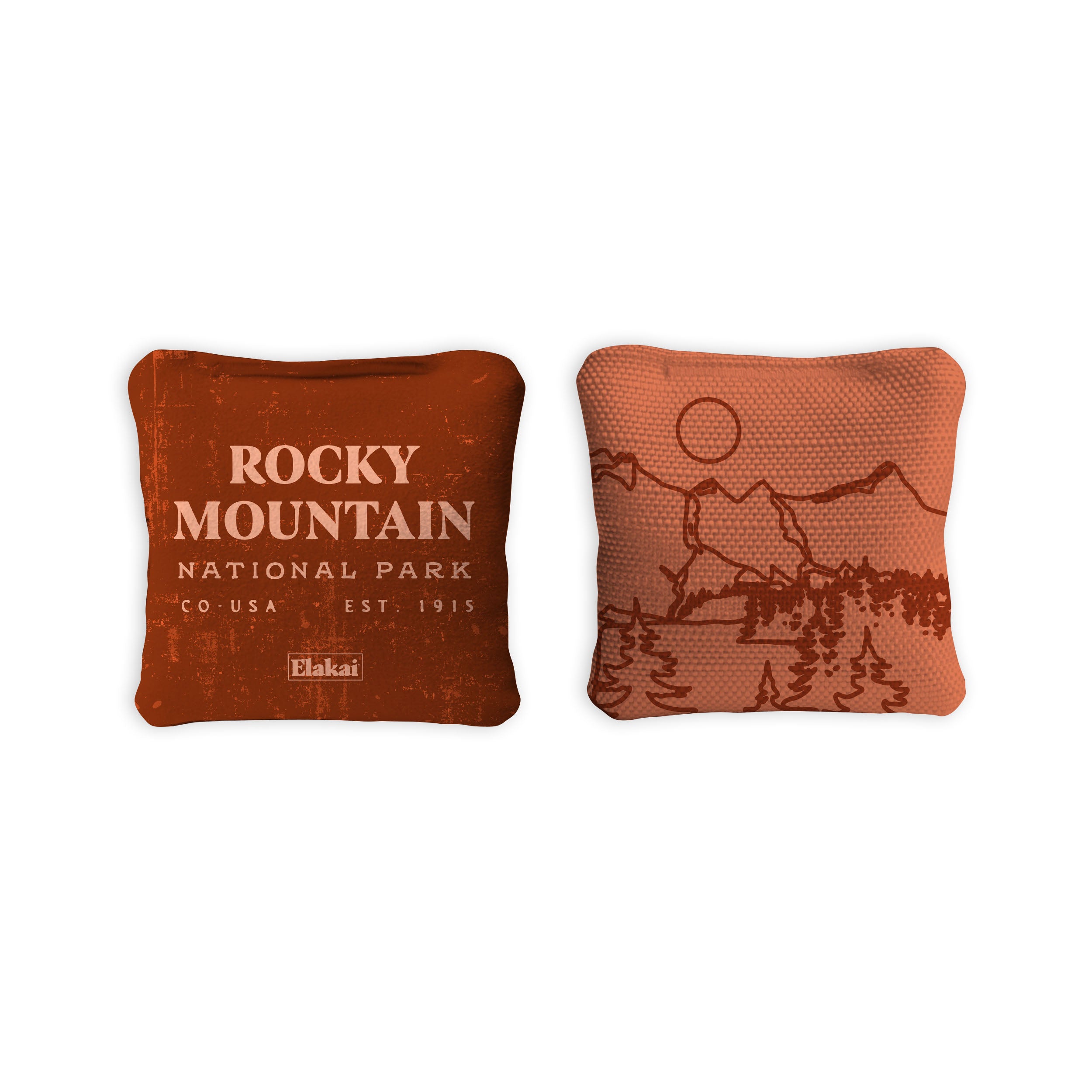 1ft x 2ft Rocky Mountain National Park Mahogany Pathfinder Cornhole Board Set