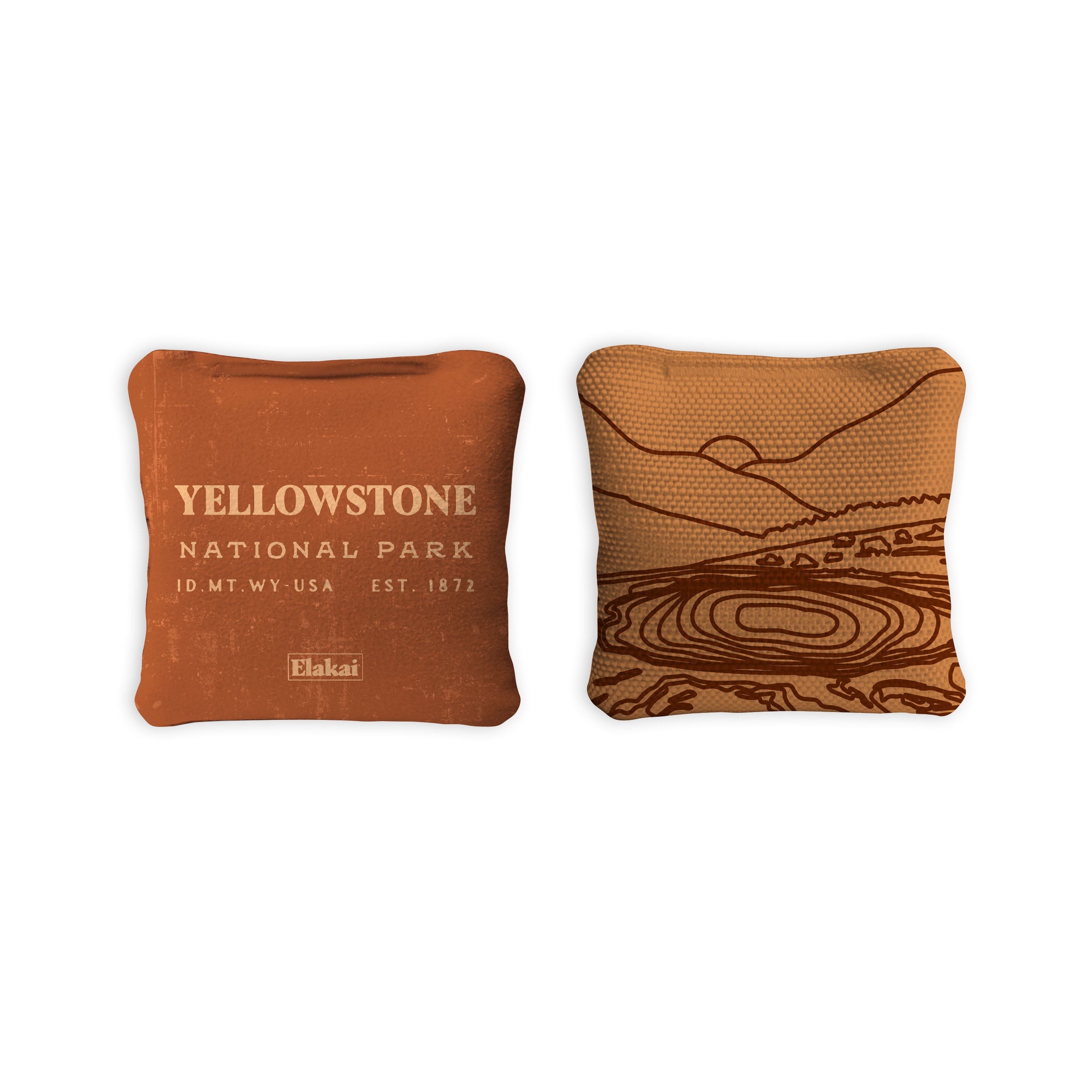 1ft x 2ft Yellowstone National Park Mahogany Pathfinder Cornhole Board Set