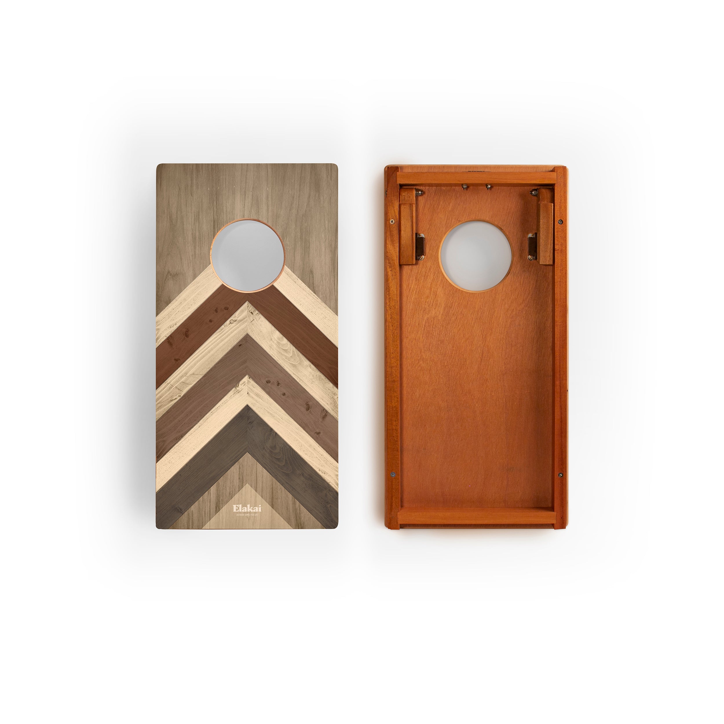 1ft x 2ft Terra Chevron Mahogany Pathfinder Cornhole Board Set