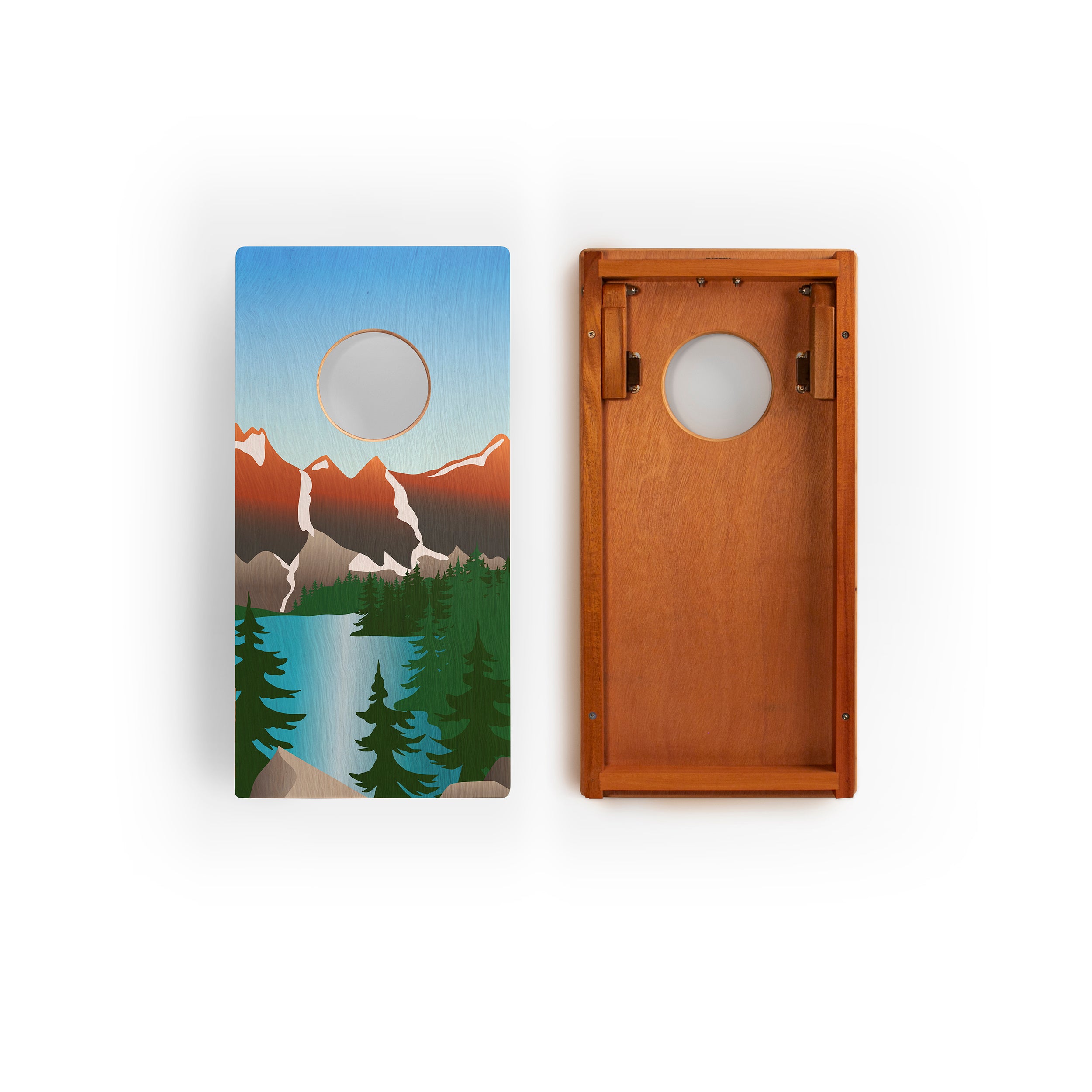 1ft x 2ft Rocky Mountain National Park Mahogany Pathfinder Cornhole Board Set