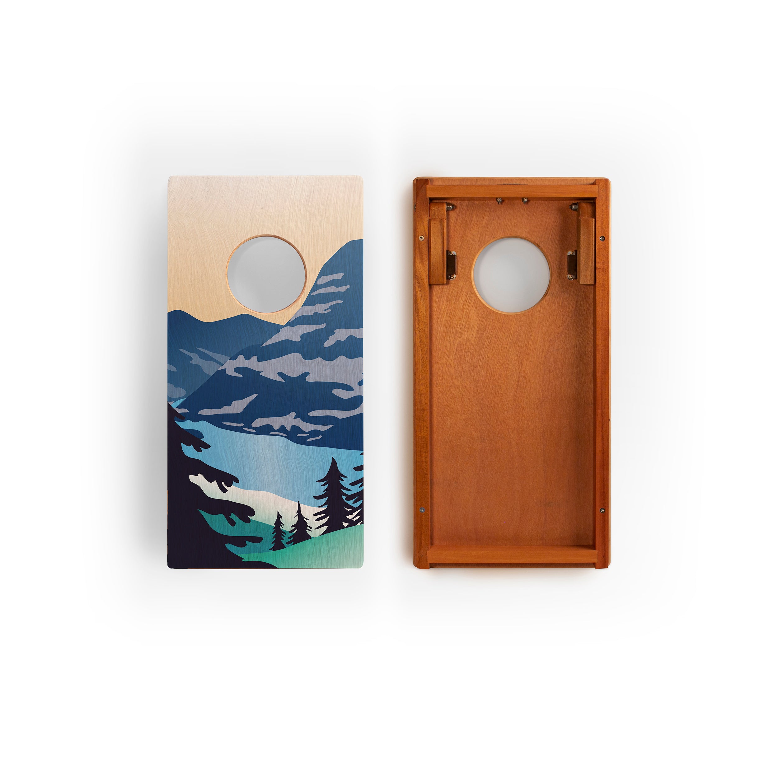 1ft x 2ft Glacier National Park Mahogany Pathfinder Cornhole Board Set