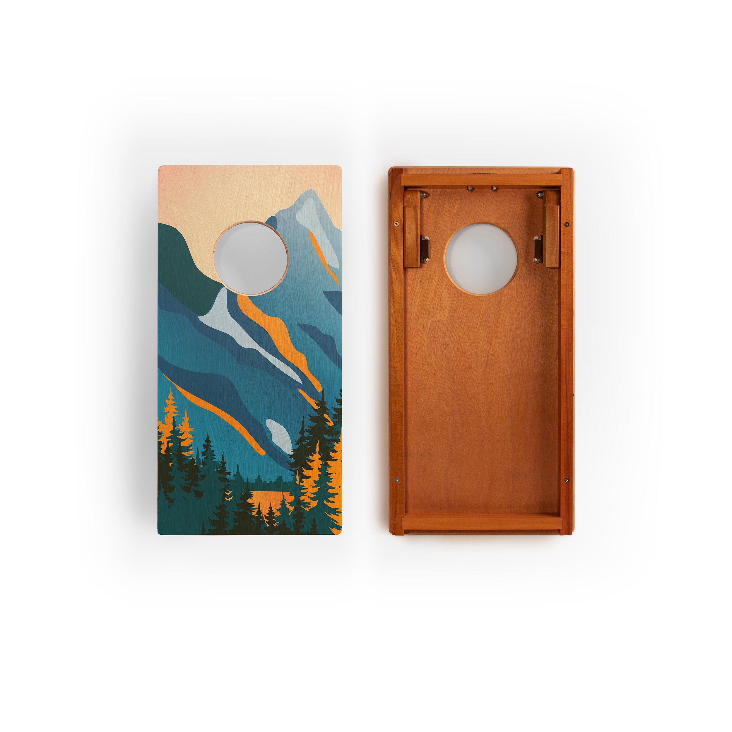 1ft x 2ft Grand Teton National Park Mahogany Pathfinder Cornhole Board Set
