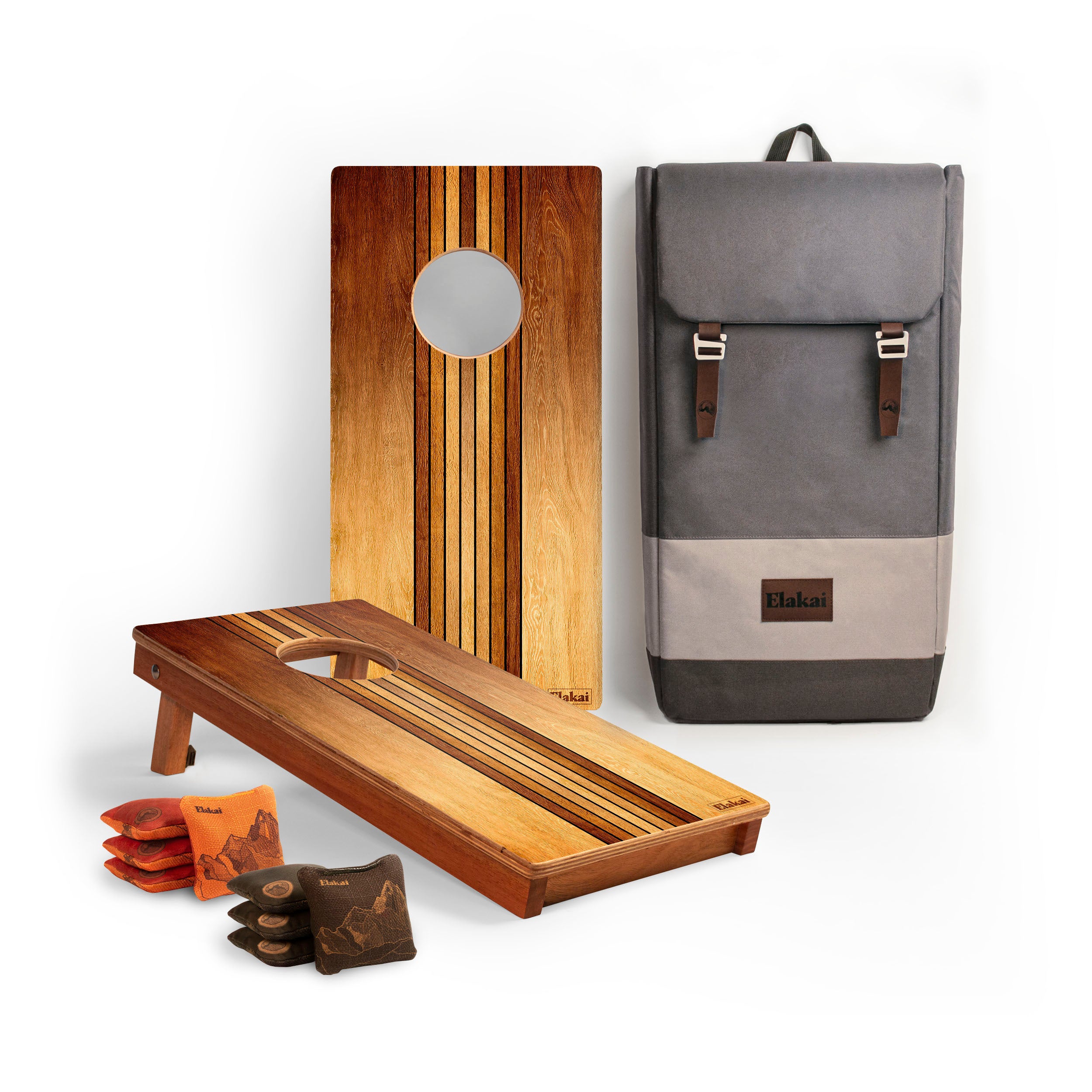 1ft x 2ft Retro Woody Mahogany Pathfinder Cornhole Board Set