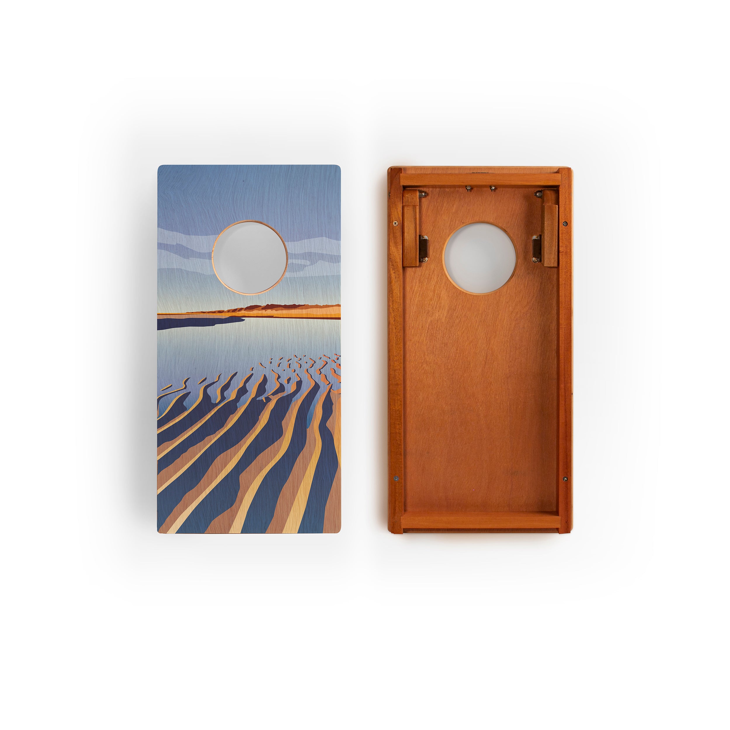 1ft x 2ft Cape Cod National Park Mahogany Pathfinder Cornhole Board Set