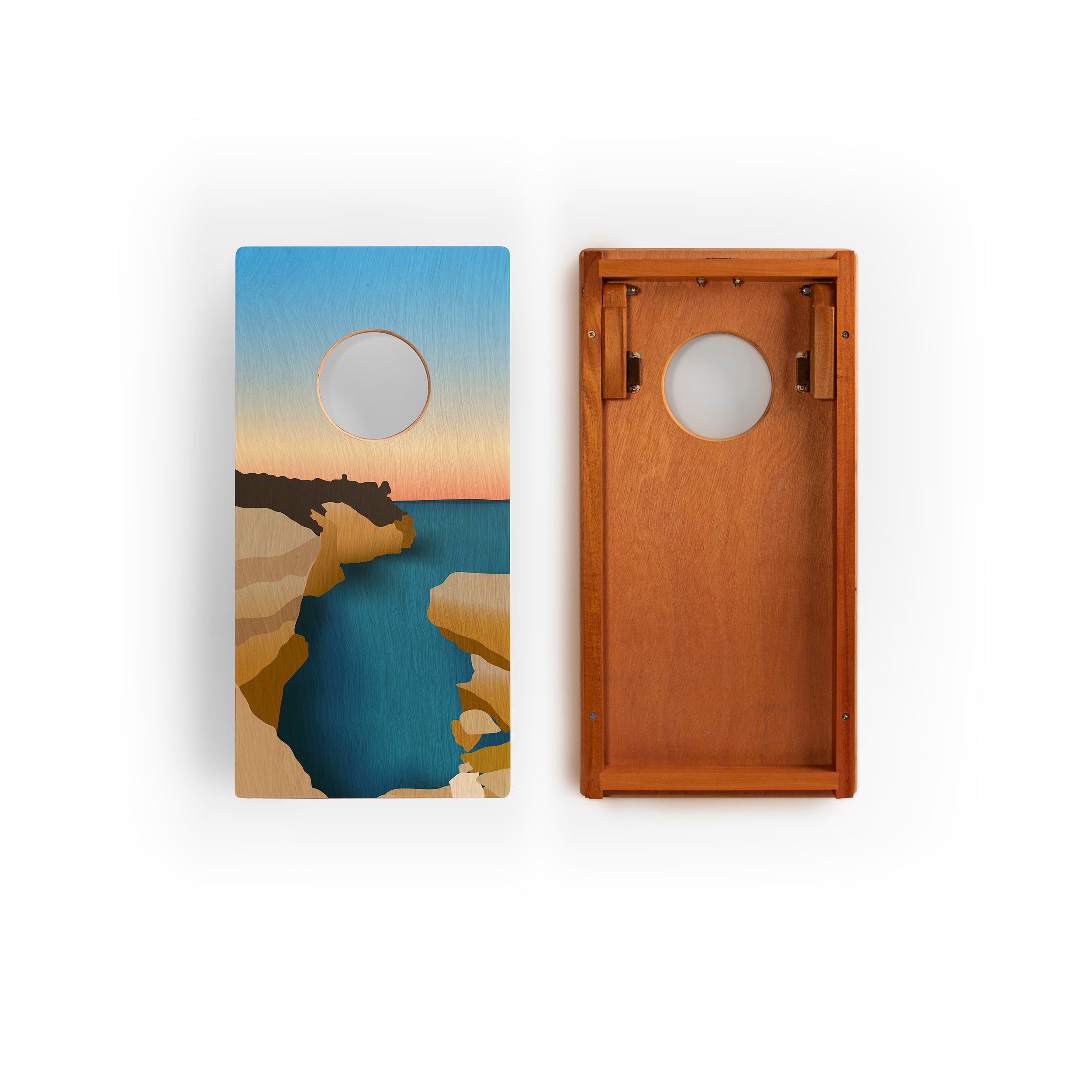 1ft x 2ft Pictured Rocks National Park Mahogany Pathfinder Cornhole Board Set