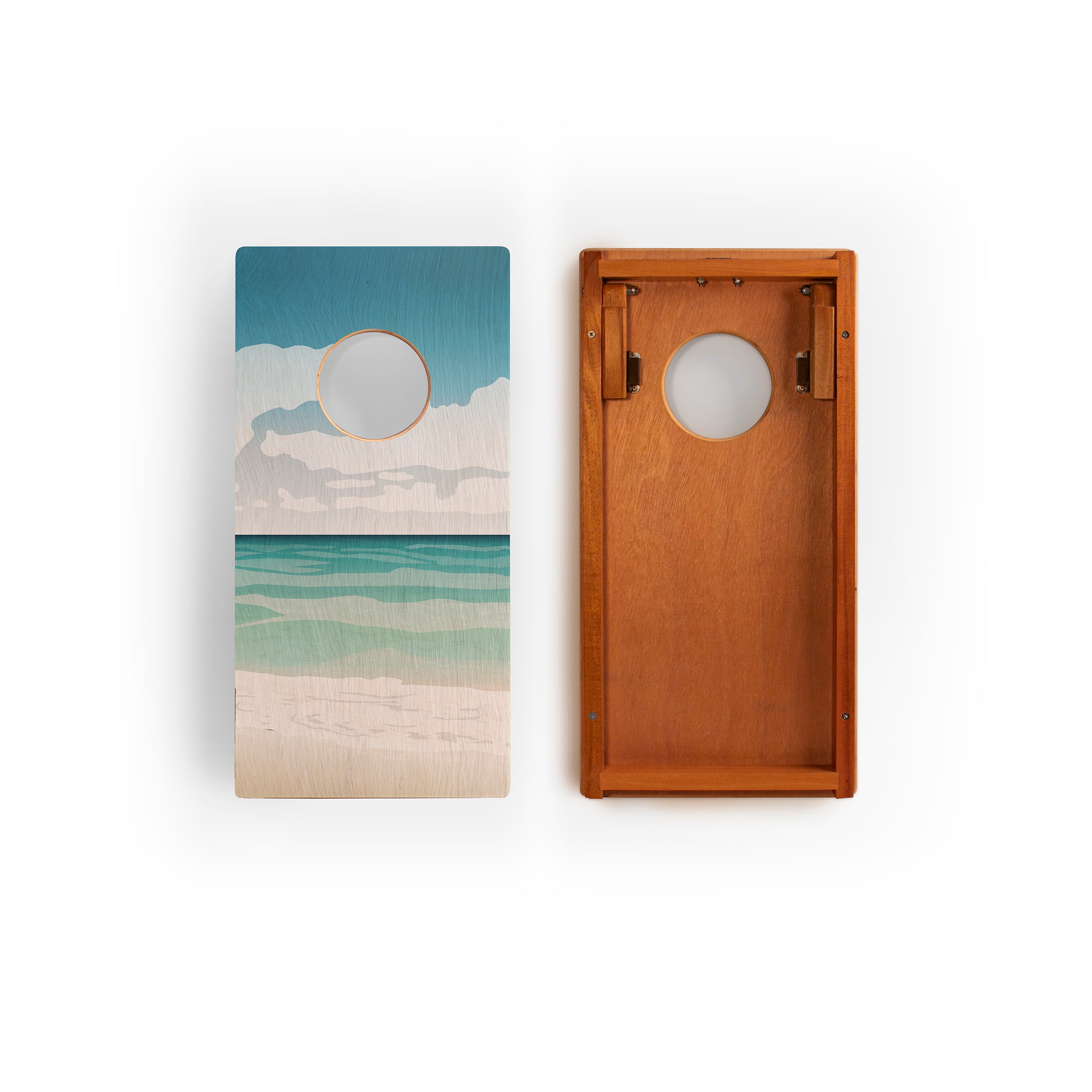1ft x 2ft Gulf Islands National Park Mahogany Pathfinder Cornhole Board Set