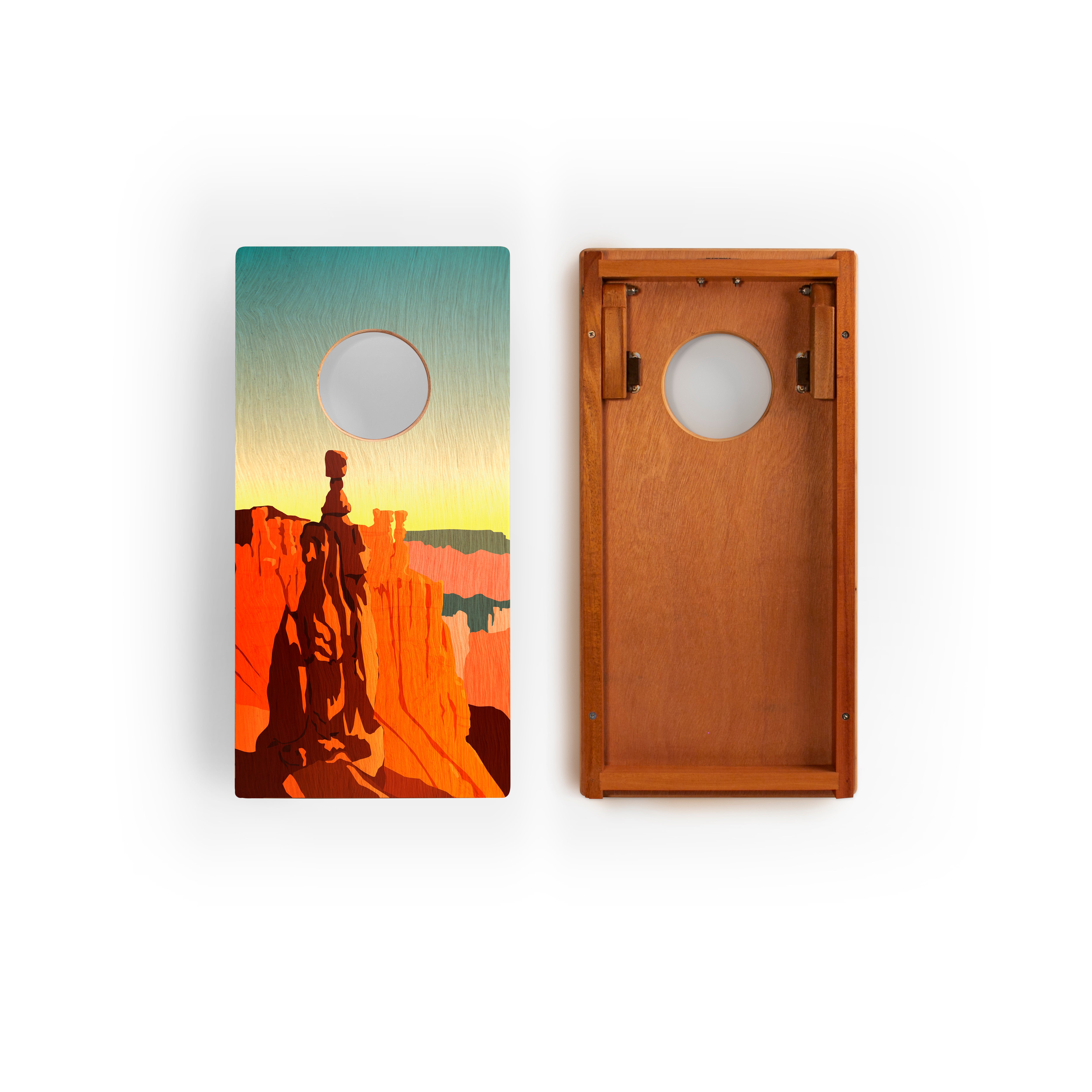 1ft x 2ft Bryce Canyon National Park Mahogany Pathfinder Cornhole Board Set