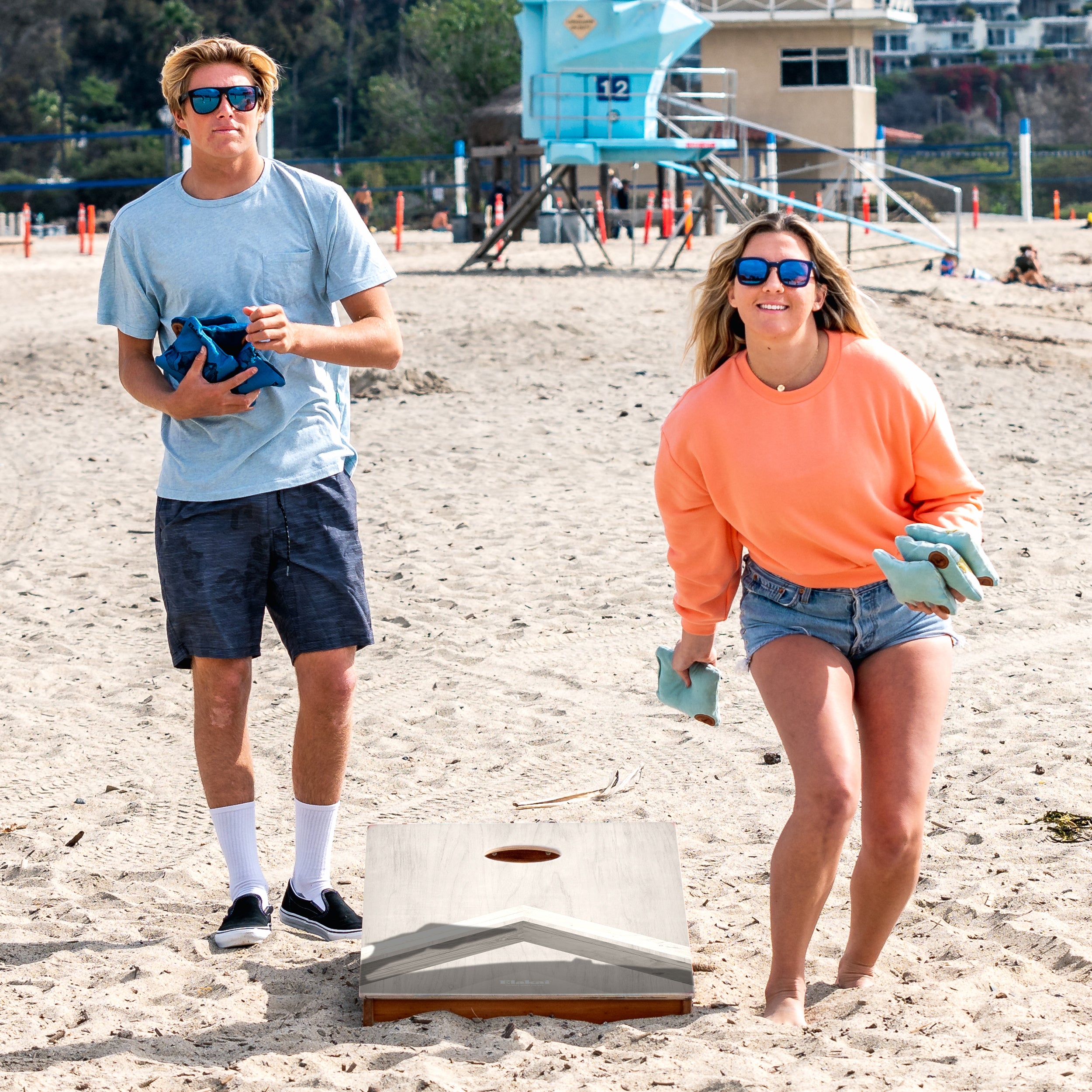 Silver Chevron Mahogany Pathfinder Cornhole Boards