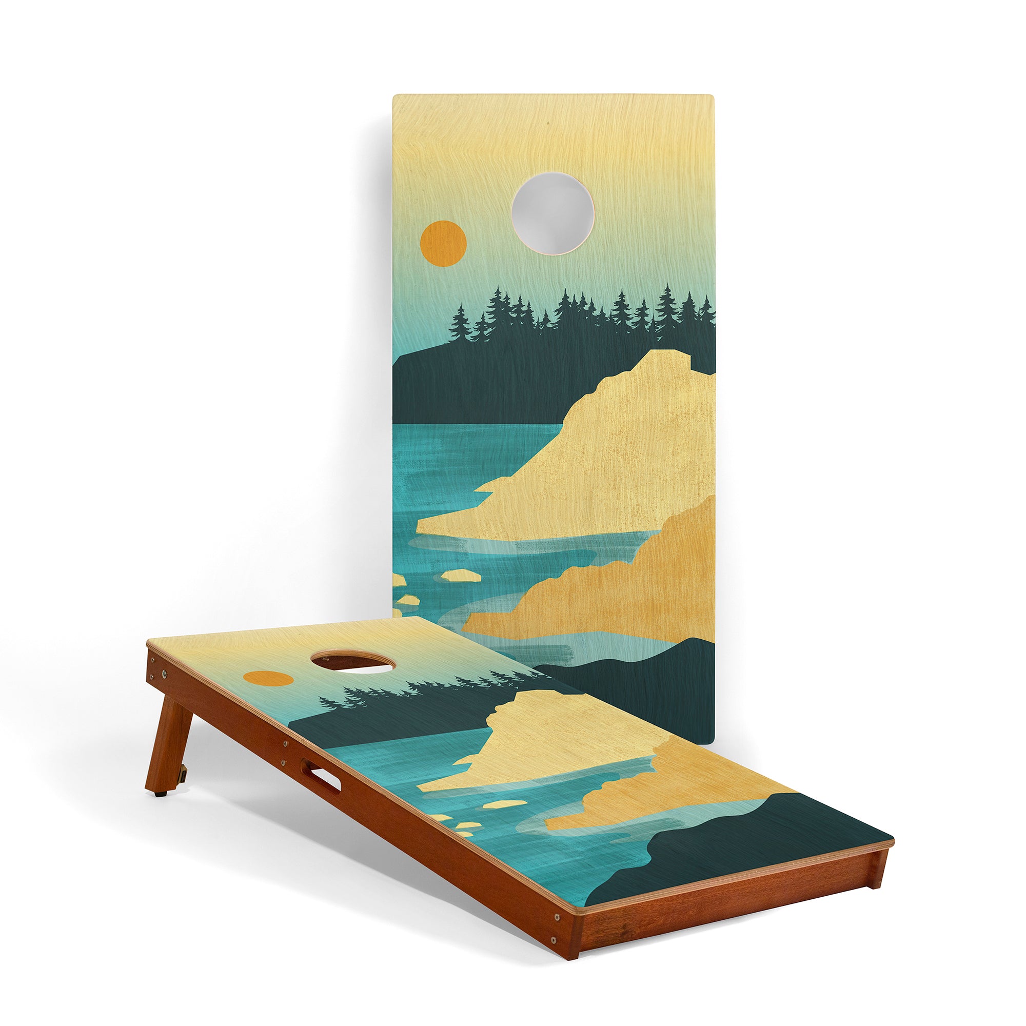 Acadia National Park Mahogany Pathfinder Cornhole Boards