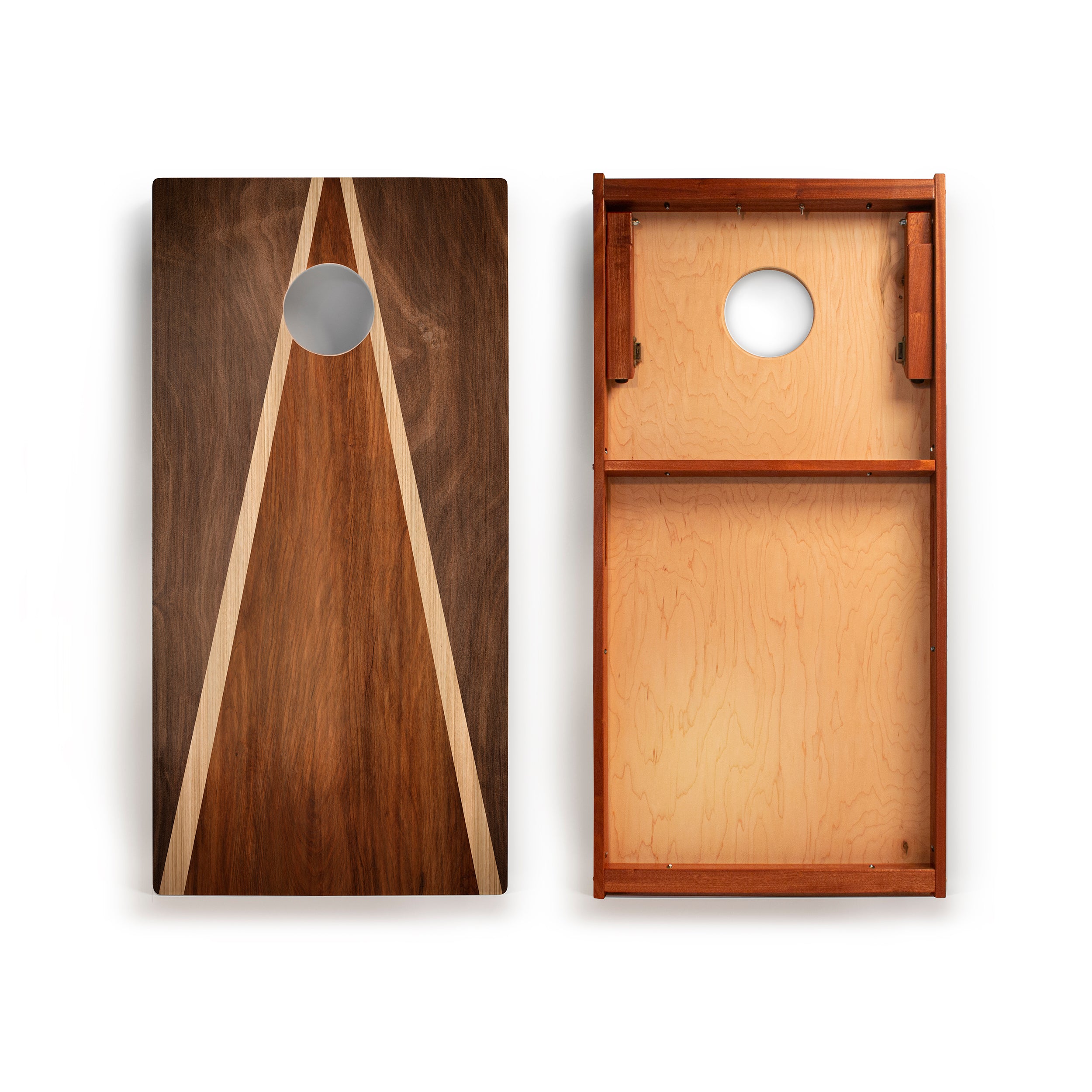 Dark Wood Triangle Mahogany Pathfinder Cornhole Boards