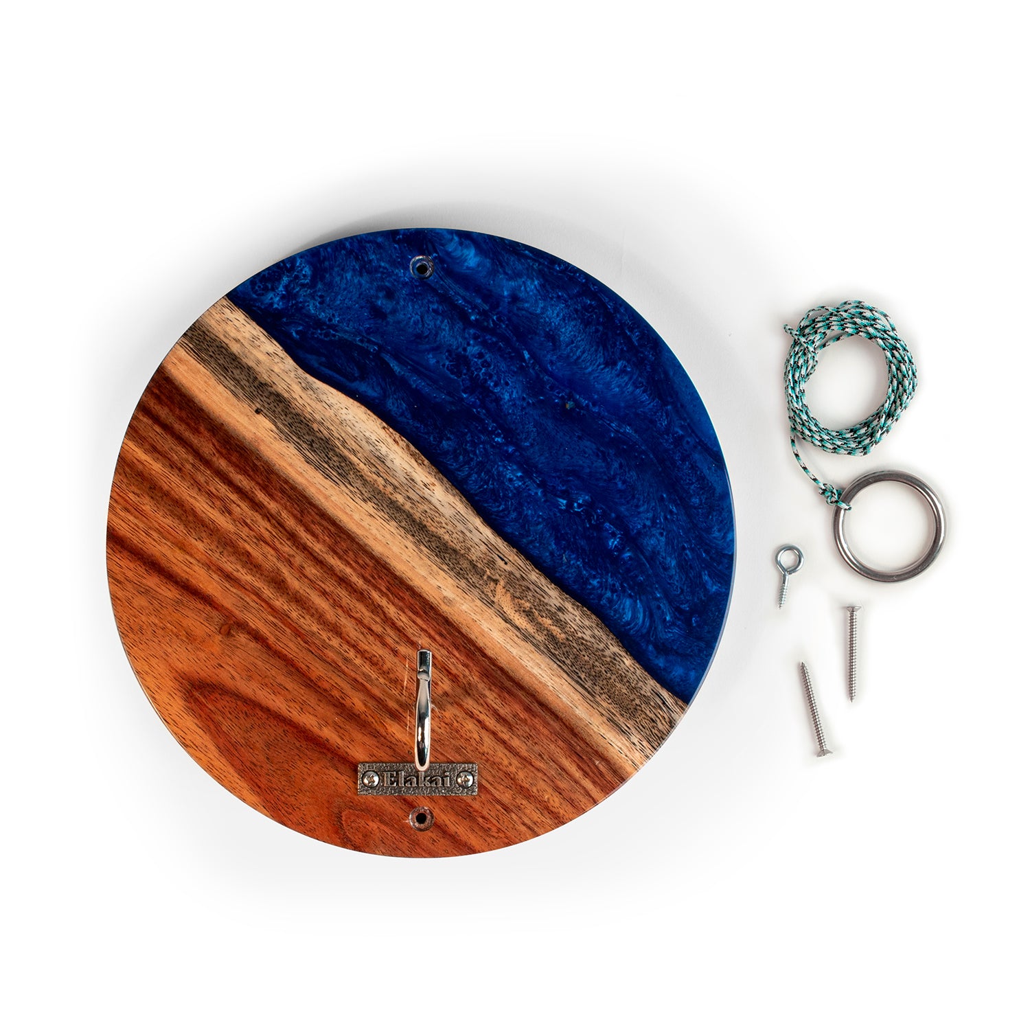 The River Epoxy Resin with Live Edge Acacia Wayfarer ART Hook & Ring Game