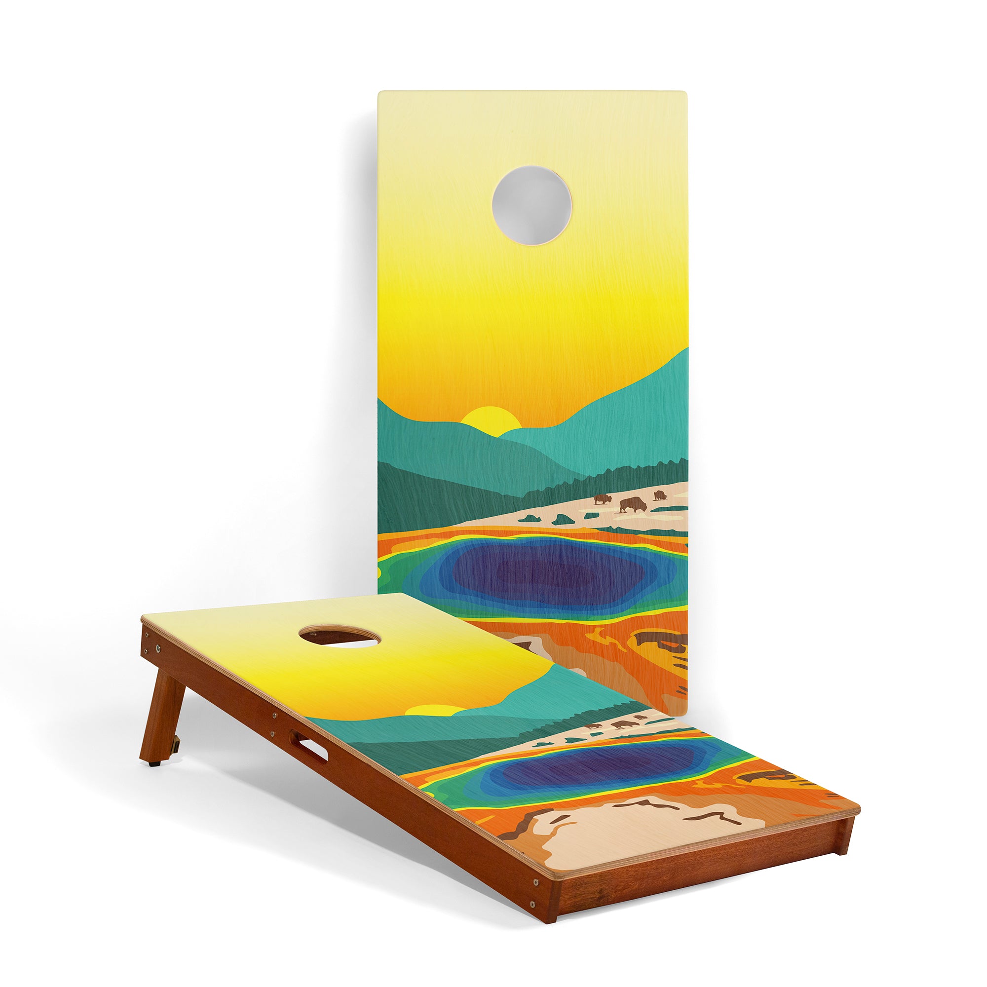 Yellowstone National Park Mahogany Pathfinder Cornhole Boards