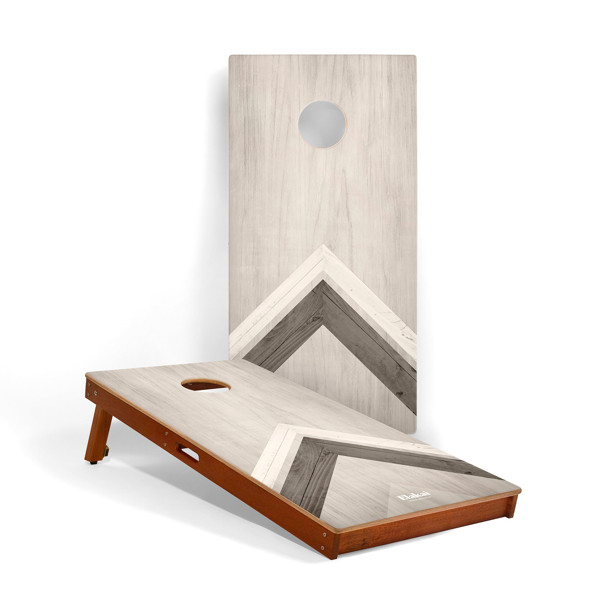 Silver Chevron Mahogany Pathfinder Cornhole Boards