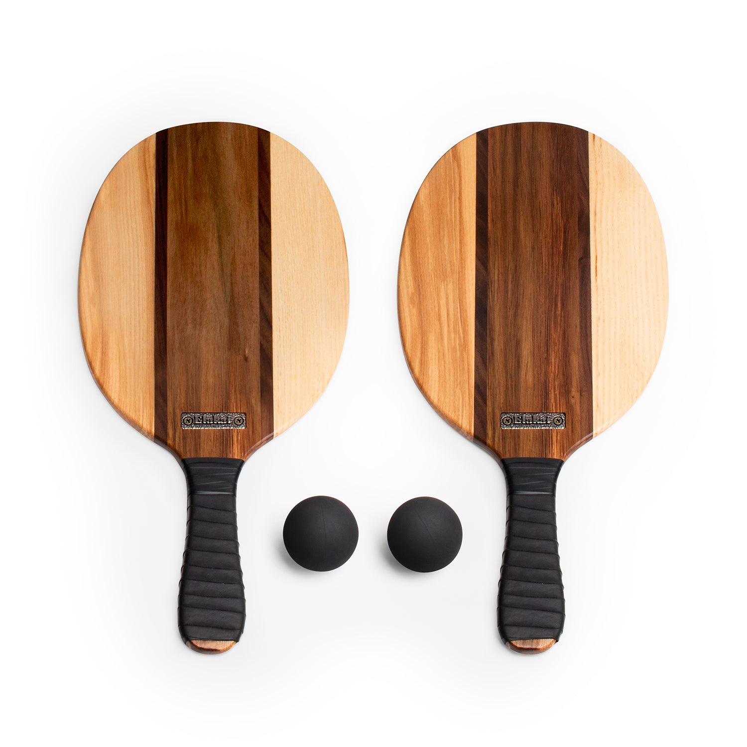 Natural Premium Hardwoods Two Player Patroller Paddle Ball Set