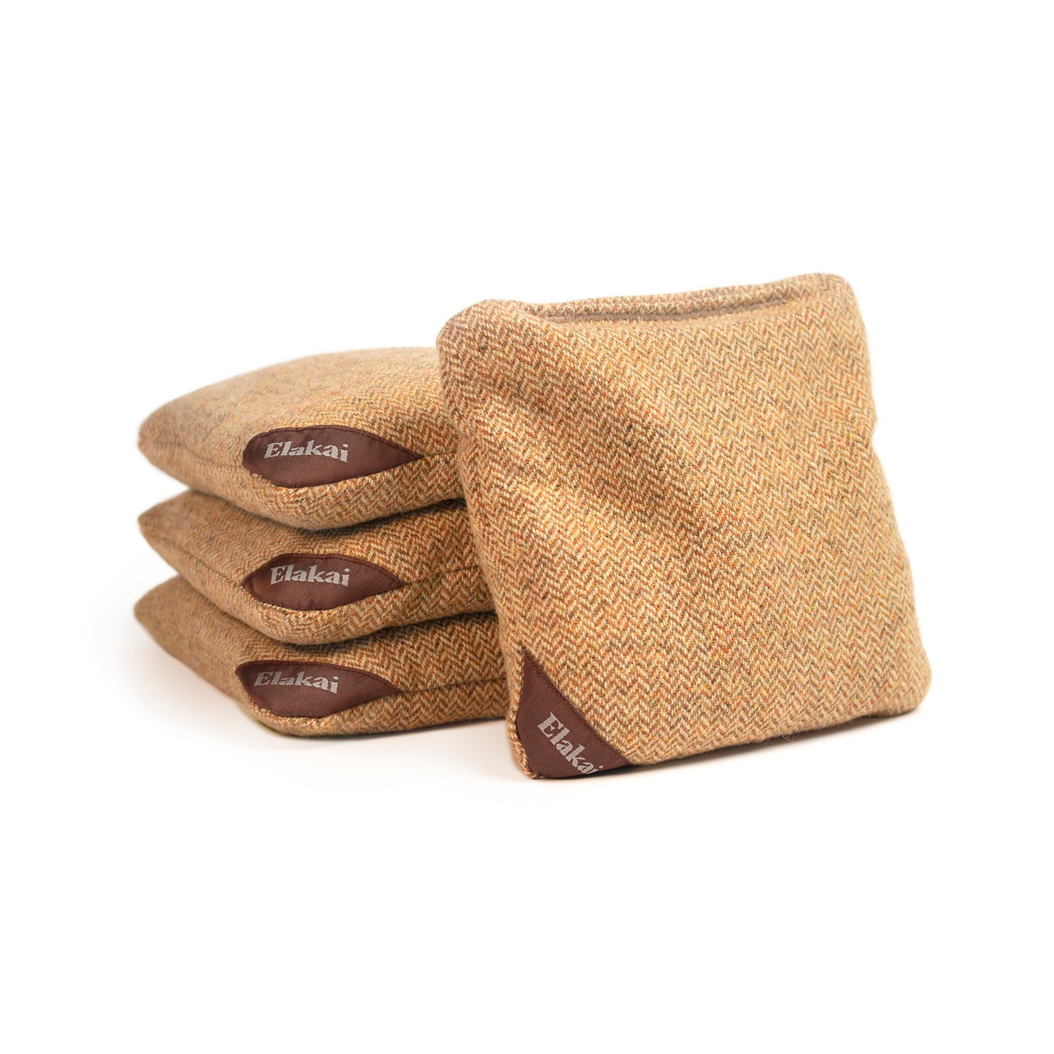 Herringbone Wool Aviator Cornhole Bags