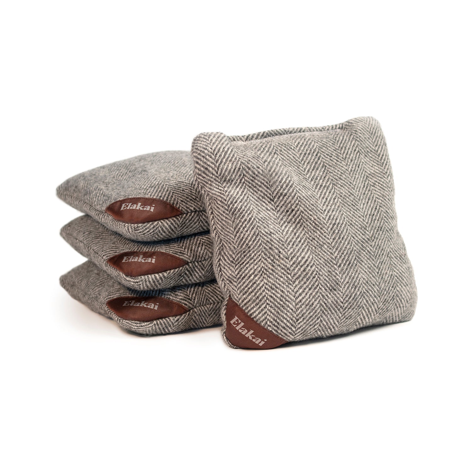 Herringbone Wool Aviator Cornhole Bags