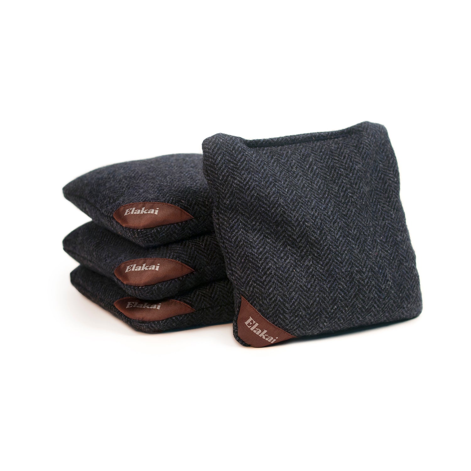 Herringbone Wool Aviator Cornhole Bags