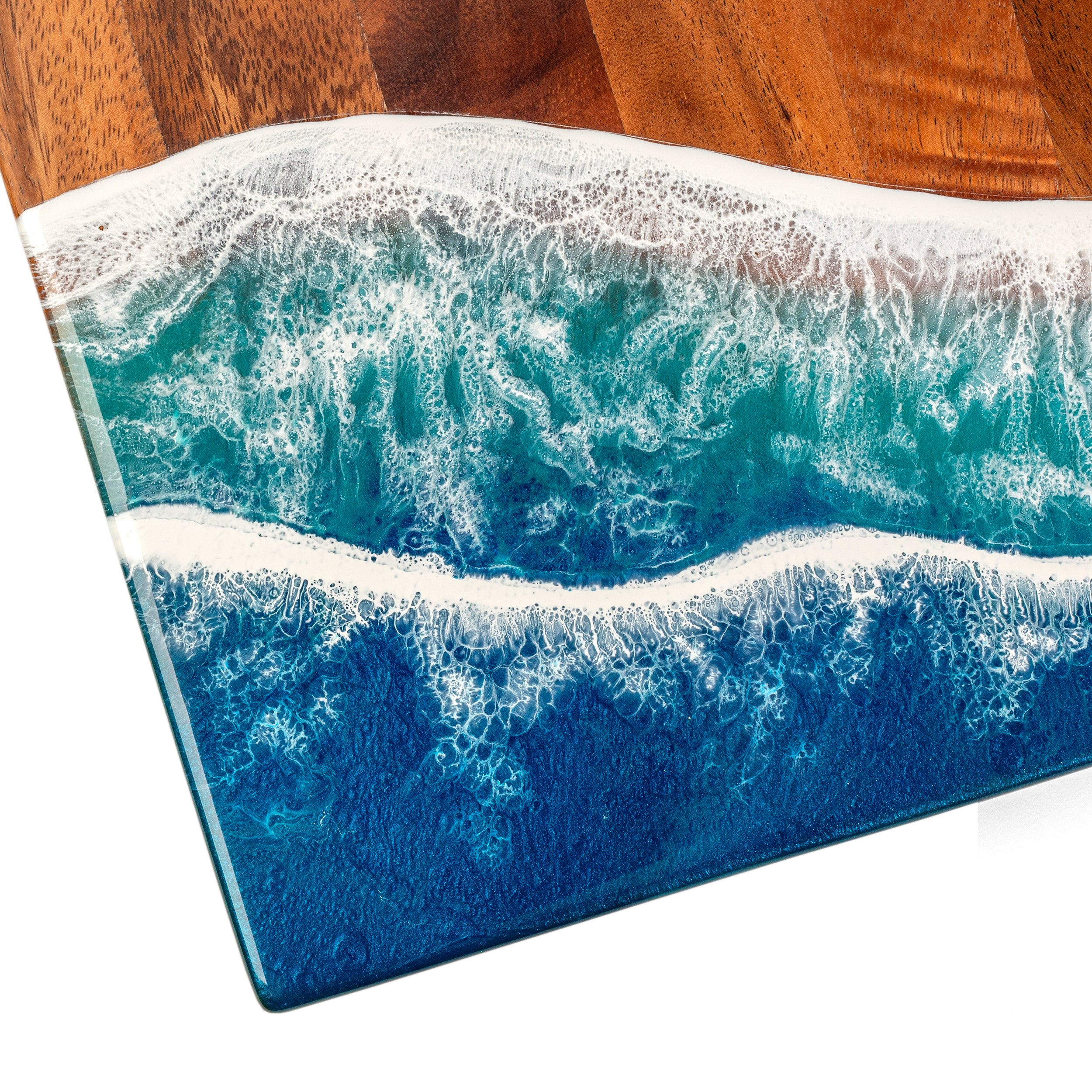 The Beach Epoxy Resin Mahogany Pathfinder ART Cornhole Boards