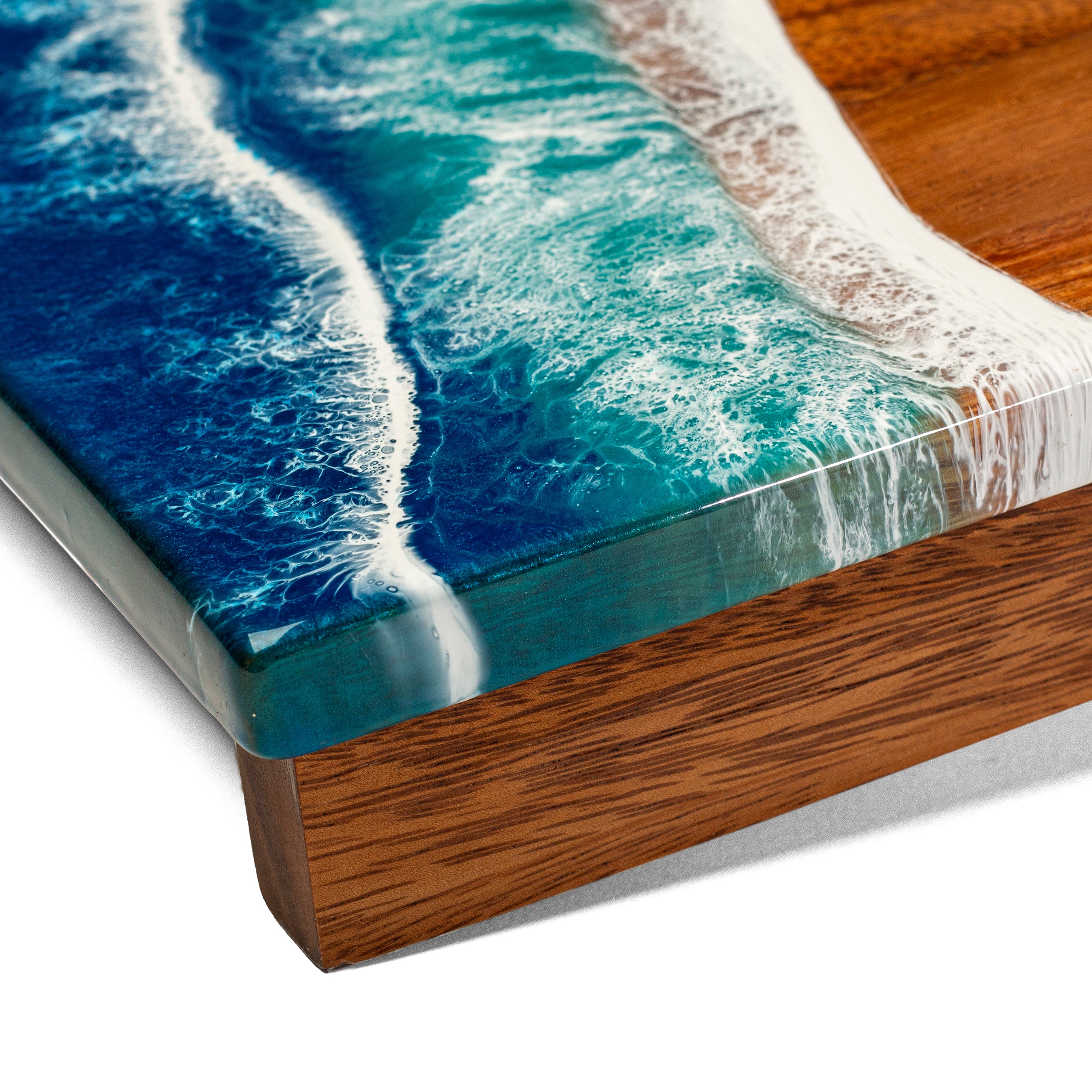 The Beach Epoxy Resin Mahogany Pathfinder ART Cornhole Boards