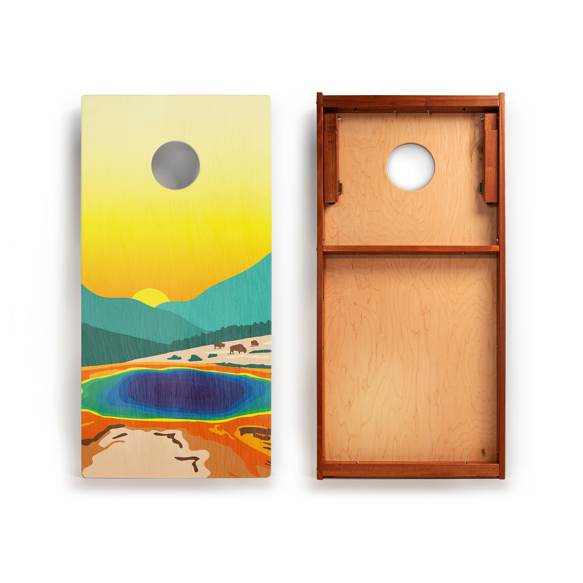 Yellowstone National Park Mahogany Pathfinder Cornhole Boards