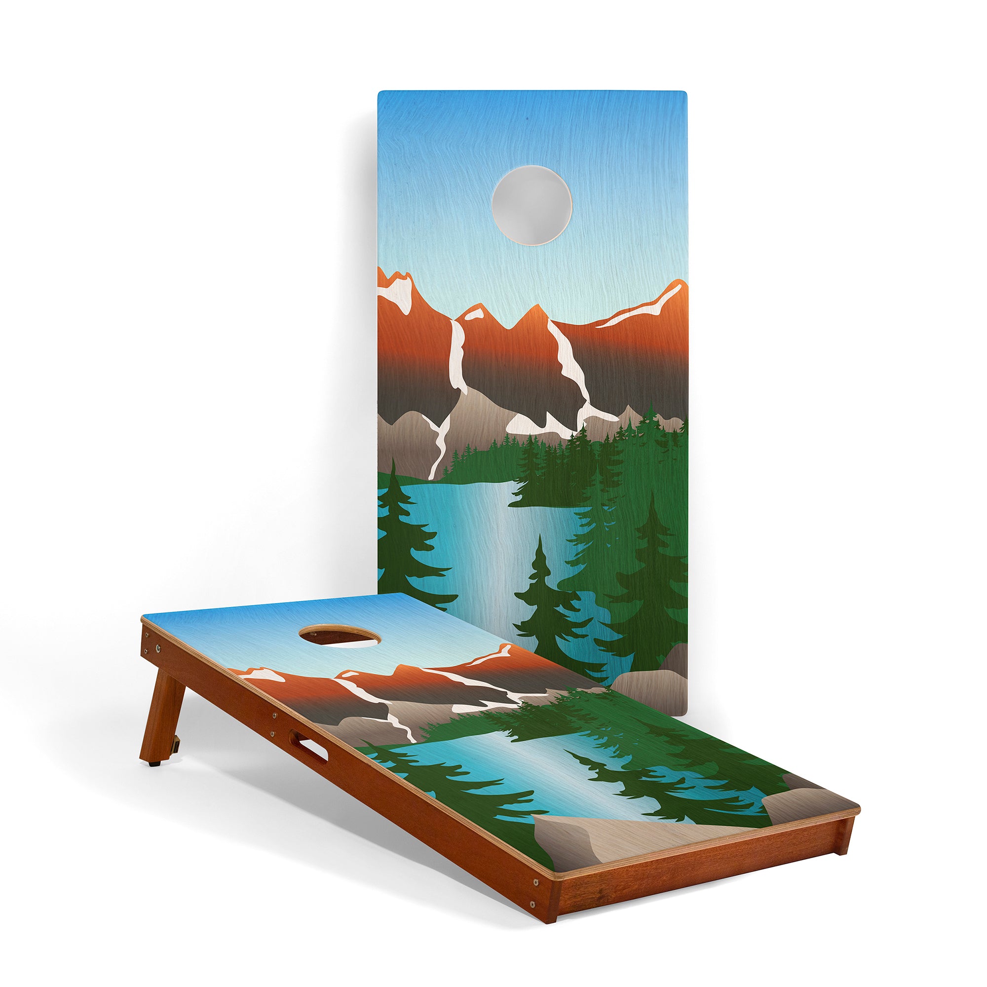 Rocky Mountain National Park Mahogany Pathfinder Cornhole Boards