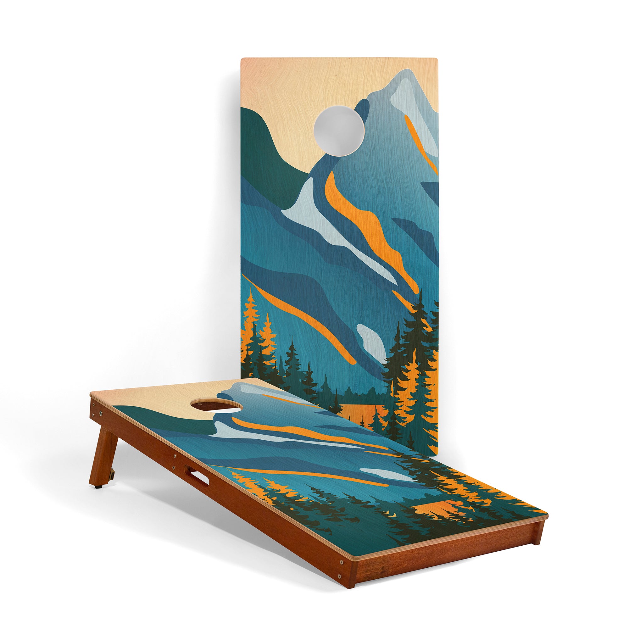 Grand Teton National Park Mahogany Pathfinder Cornhole Boards