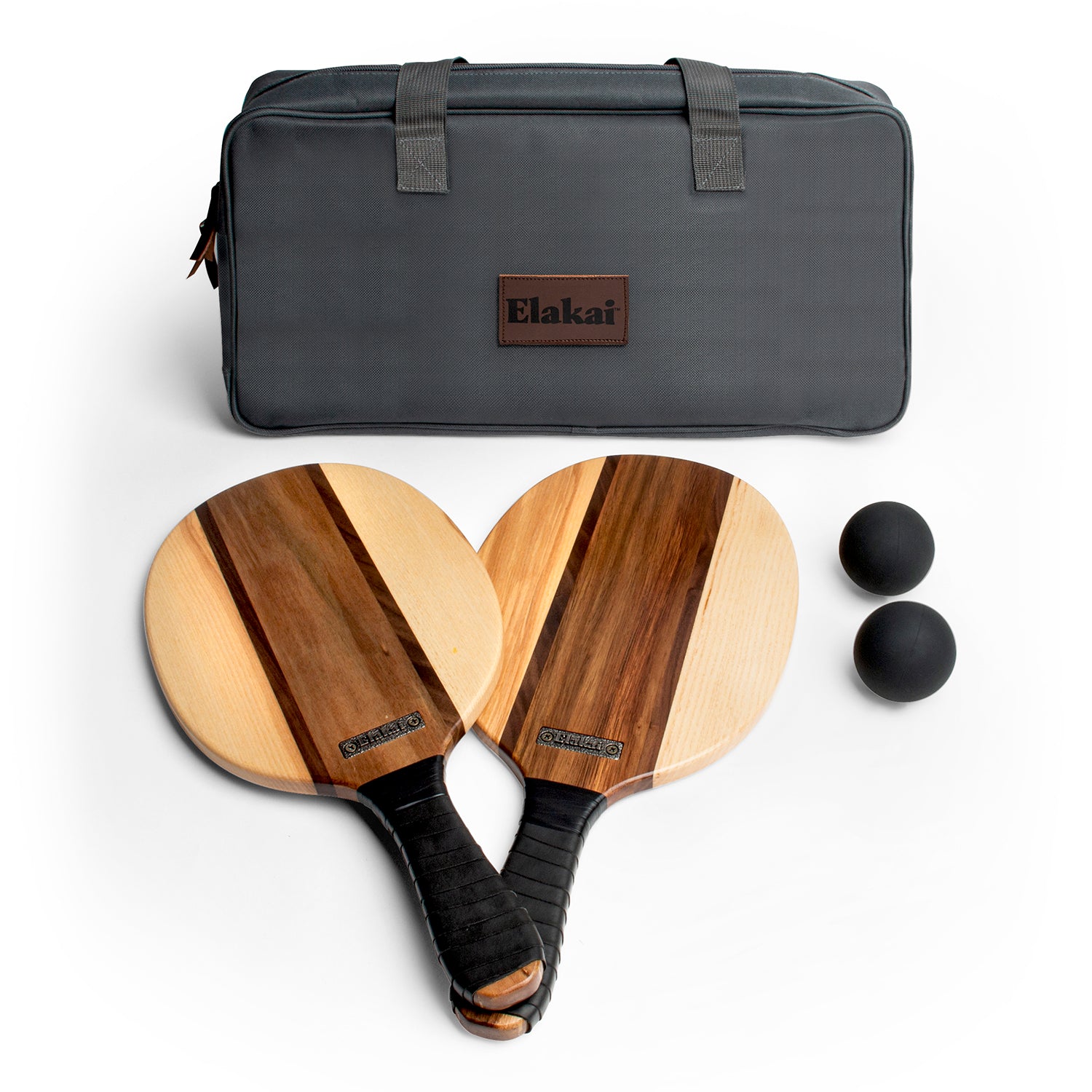 Natural Premium Hardwoods Two Player Patroller Paddle Ball Set