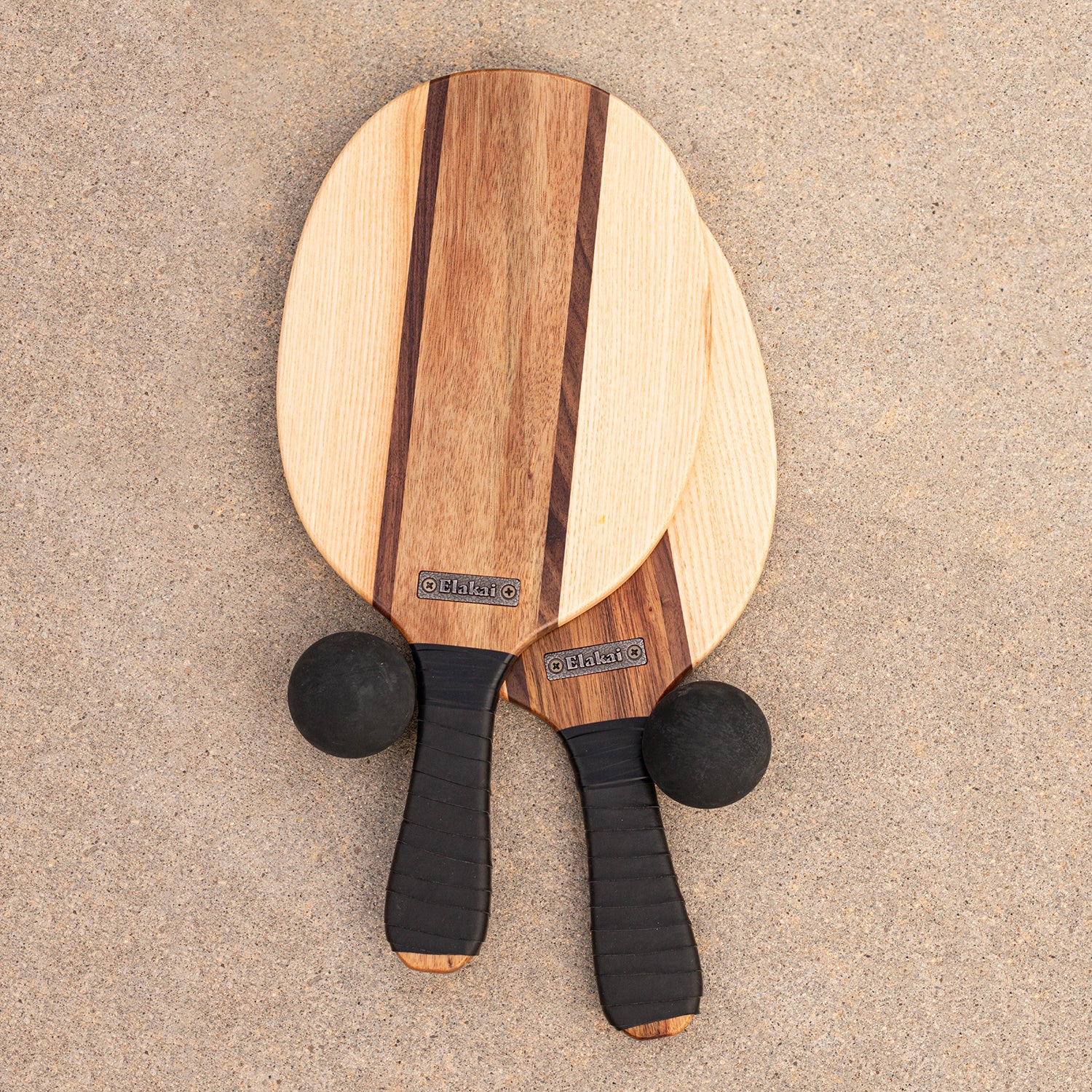 Natural Premium Hardwoods Two Player Patroller Paddle Ball Set