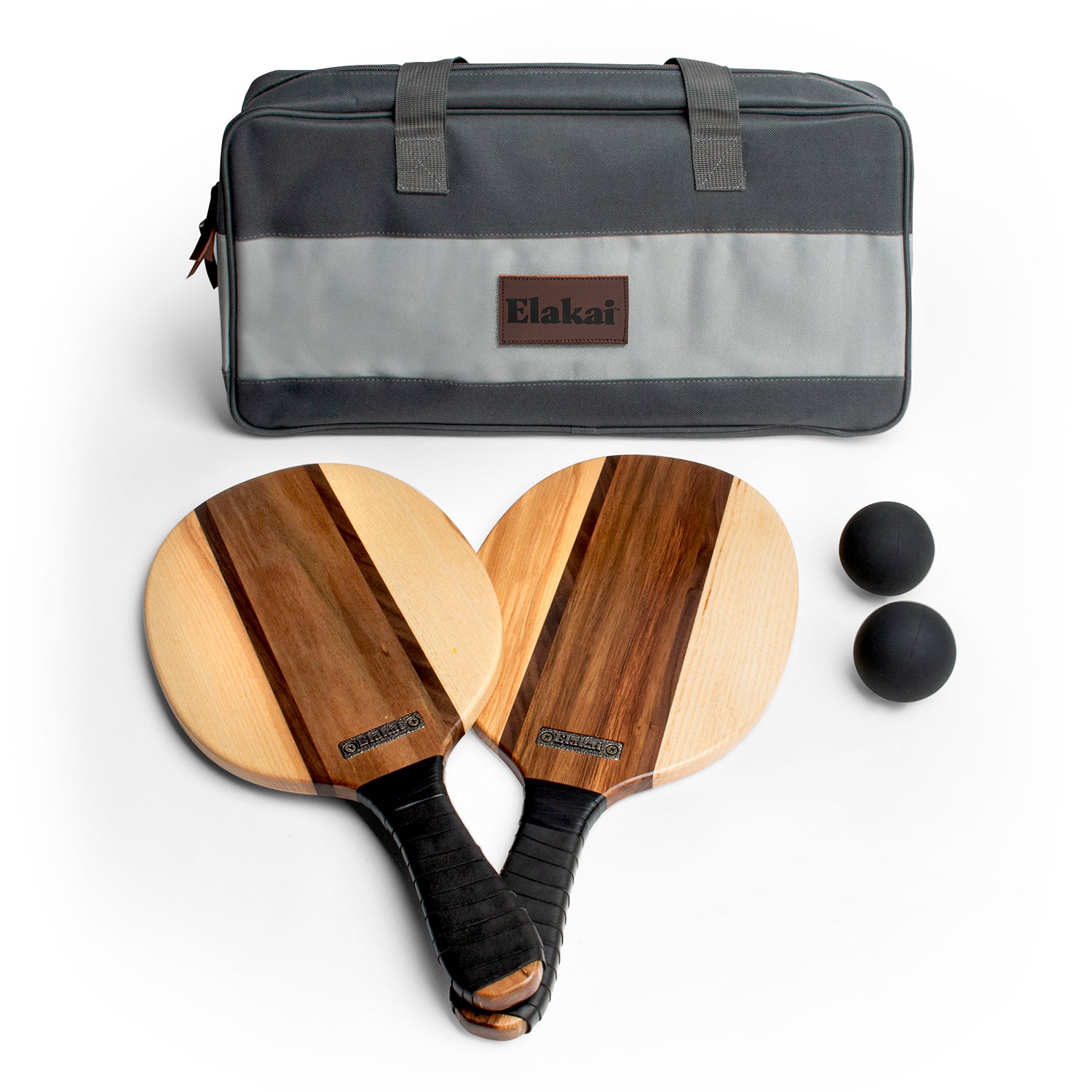 Natural Premium Hardwoods Two Player Patroller Paddle Ball Set