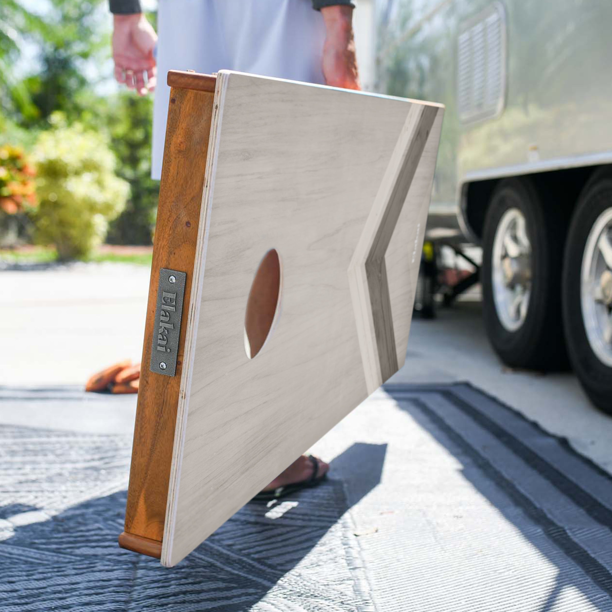 Silver Chevron Mahogany Pathfinder Cornhole Boards